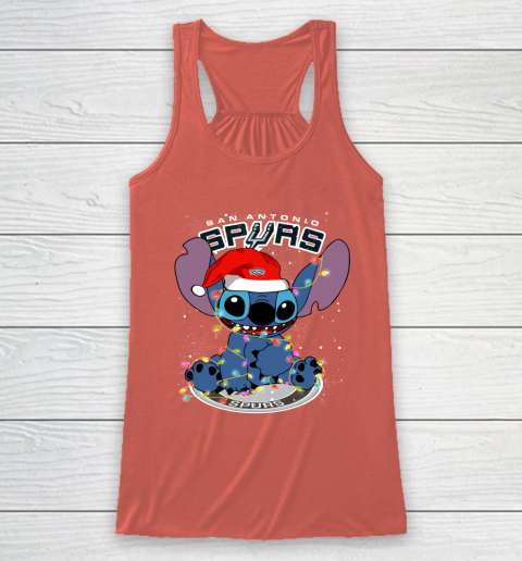 San Antonio Spurs NBA noel stitch Basketball Christmas Racerback Tank 2
