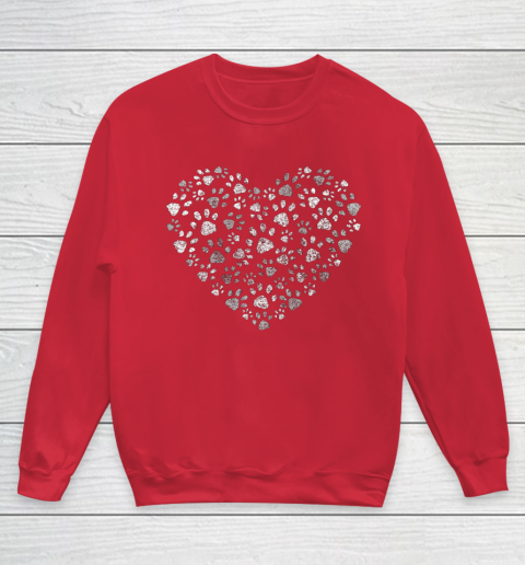 Red Heart Paw Print Dog Sweater