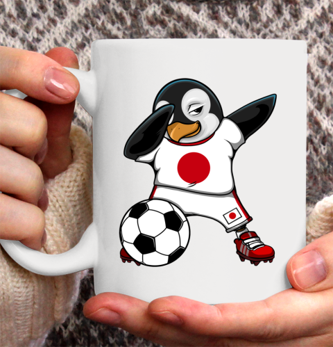 Dabbing Penguin Japan Soccer Fans Jersey Flag Football Lover Ceramic Mug 11oz