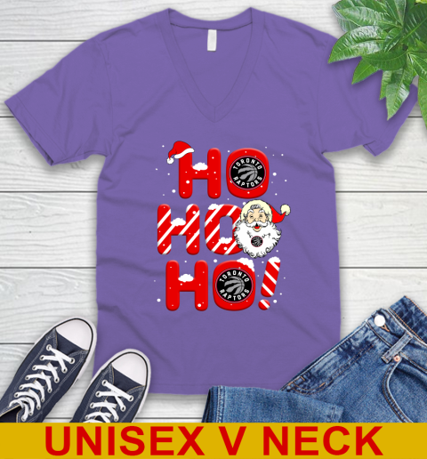 Toronto Raptors NBA Basketball Ho Ho Ho Santa Claus Merry Christmas Shirt V-Neck T-Shirt 8