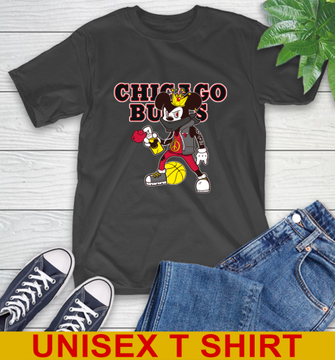 Chicago Bulls NBA Basketball Mickey Peace Sign Sports T-Shirt 2