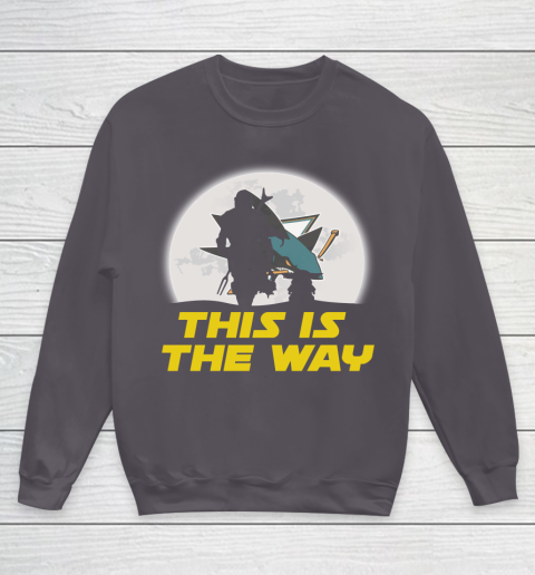 San Jose Sharks NHL Ice Hockey Star Wars Yoda And Mandalorian This Is The Way Youth Sweatshirt 5