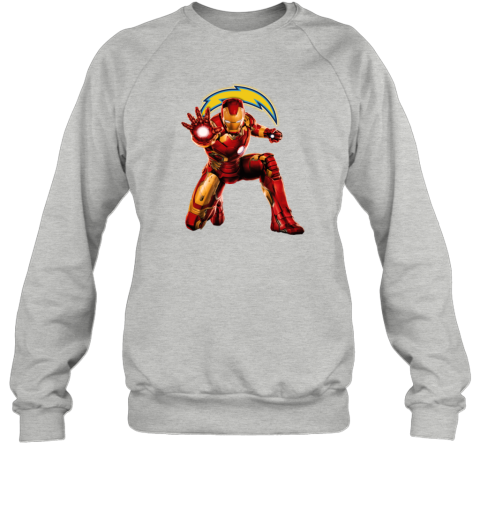NFL Iron Man Los Angeles Chargers Sweatshirt kz22 nfl iron man los angeles chargers sweatshirt 35 front sport grey