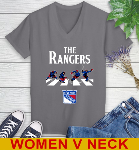 NHL Hockey New York Rangers The Beatles Rock Band Shirt Women's V-Neck T-Shirt 11