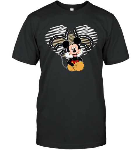 NFL New Orleans Saints The Heart Mickey Mouse Disney Football T Shirt