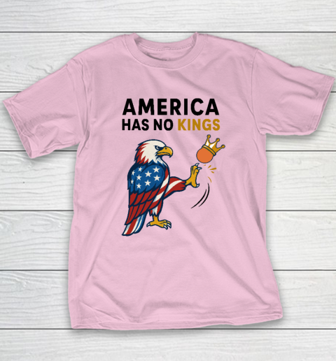America Has No Kings Eagle Kick Orange Anti Trump Youth T-Shirt 6
