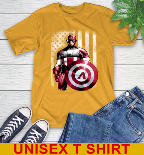 Arizona Diamondbacks MLB Baseball Captain America Marvel Avengers American Flag Shirt T-Shirt 2