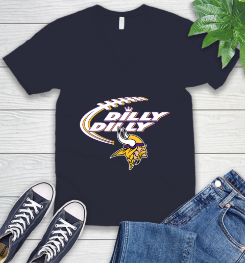 NFL Minnesota Vikings Dilly Dilly Football Sports V-Neck T-Shirt 3