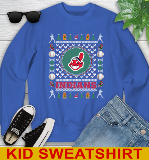 Cleveland Indians Merry Christmas MLB Baseball Loyal Fan Youth Sweatshirt 6