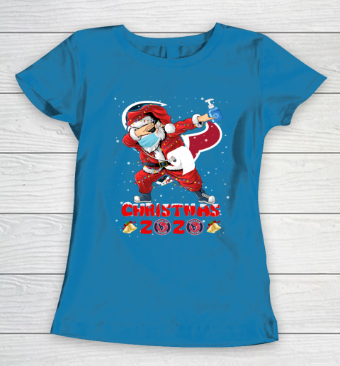 Houston Texans Funny Santa Claus Dabbing Christmas 2020 NFL Women's T-Shirt 6