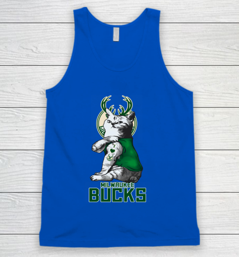 NBA Basketball My Cat Loves Milwaukee Bucks Tank Top 4
