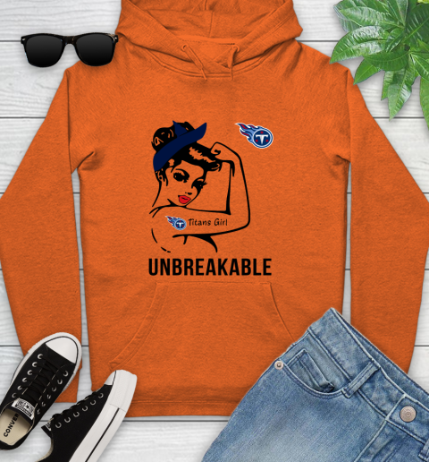 NFL Tennessee Titans Girl Unbreakable Football Sports Youth Hoodie 3