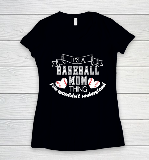 Mother's Day Funny Gift Ideas Apparel  Baseball Mom  It Women's V-Neck T-Shirt
