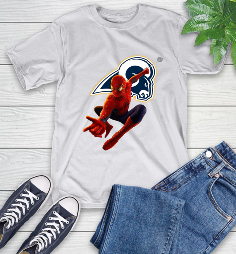 NFL Spider Man Avengers Endgame Football Los Angeles Rams T-Shirt 12