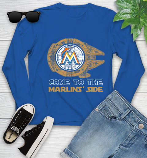 MLB Come To The Miami Marlins Side Star Wars Baseball Sports Youth Long Sleeve 10