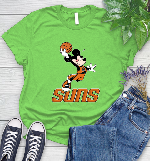 NBA Basketball Phoenix Suns Cheerful Mickey Mouse Shirt Women's T-Shirt 10