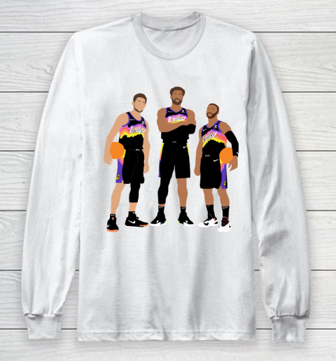 Phoenix Suns Chris Paul, Devin Booker, DeAndre Ayton Long Sleeve T-Shirt