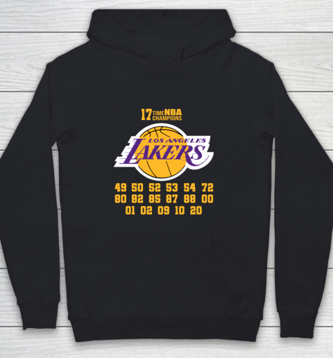 Los Angeles Lakers Finals Champions 17 Time Nba Champions Youth Hoodie