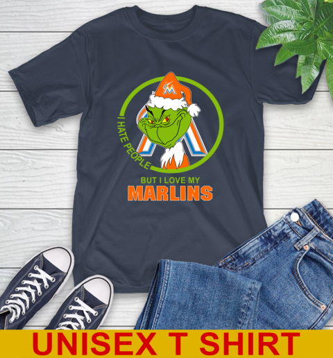 Miami Marlins MLB Christmas Grinch I Hate People But I Love My Favorite Baseball Team T-Shirt 4