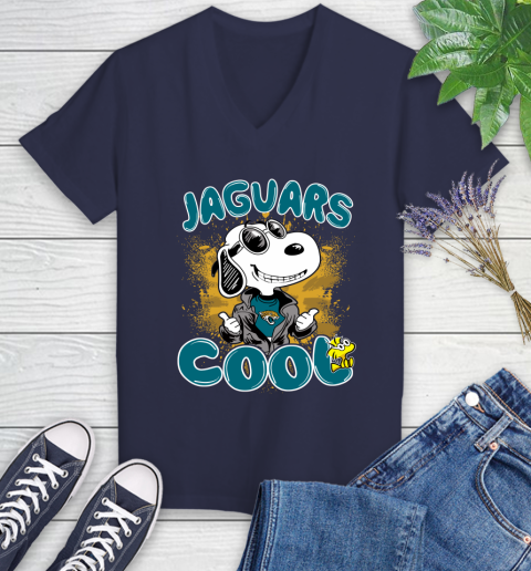 NFL Football Jacksonville Jaguars Cool Snoopy Shirt Women's V-Neck T-Shirt 10