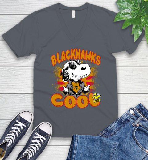 NHL Hockey Chicago Blackhawks Cool Snoopy Shirt V-Neck T-Shirt 4