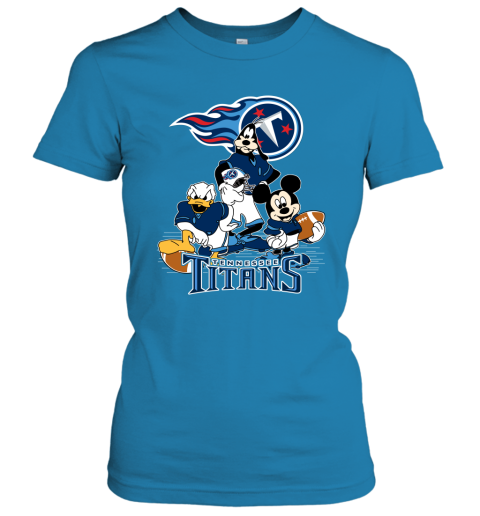 NFL Tennessee Titans Mickey Mouse Donald Duck Goofy Football T Shirt Lz5uWqPEzYQ ladies t shirt 20 95 151514 front sapphire