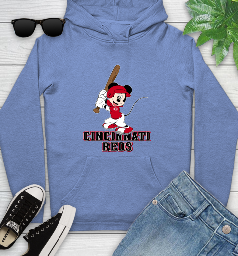 MLB Baseball Cincinnati Reds Cheerful Mickey Mouse Shirt Youth Hoodie 11