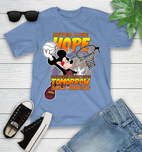 Cleveland Cavaliers NBA Basketball Mickey Disney Never Lose Hope Youth T-Shirt 15