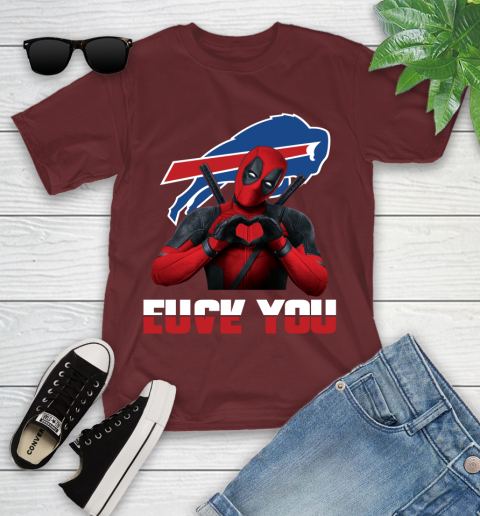 NHL Buffalo Bills Deadpool Love You Fuck You Football Sports Youth T-Shirt 14