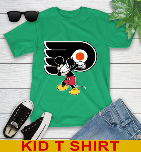Philadelphia Flyers NHL Hockey Dabbing Mickey Disney Sports Youth T-Shirt 6