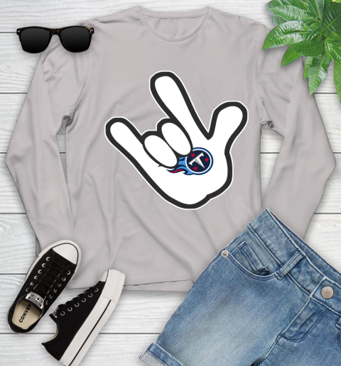 Tennessee Titans NFL Football Mickey Rock Hand Disney Youth Long Sleeve 12