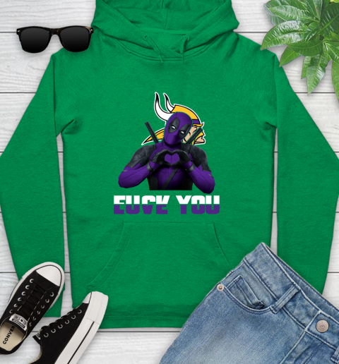 NHL Minnesota Vikings Deadpool Love You Fuck You Football Sports Youth Hoodie 9