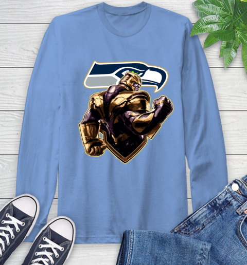 NFL Thanos Avengers Endgame Football Sports Seattle Seahawks Long Sleeve T-Shirt 11