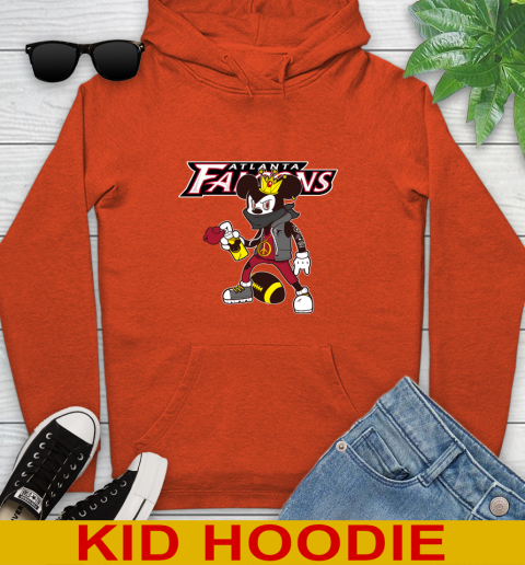 Atlanta Falcons NFL Football Mickey Peace Sign Sports Youth Hoodie 5