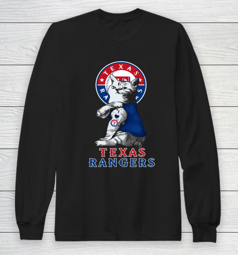 MLB Baseball My Cat Loves Texas Rangers Long Sleeve T-Shirt
