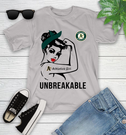 MLB Oakland Athletics Girl Unbreakable Baseball Sports Youth T-Shirt 20