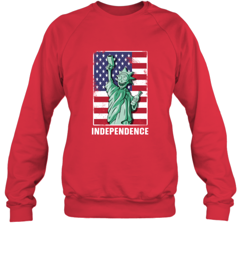 rnpr rick and morty statue of liberty independence day 4th of july shirts sweatshirt 35 front red