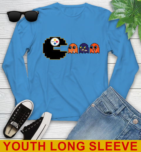 Pittsburgh Steelers NFL Football Pac Man Champion Youth Long Sleeve 8