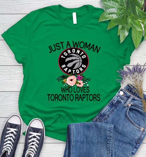 NBA Just A Woman Who Loves Toronto Raptors Basketball Sports Women's T-Shirt 4