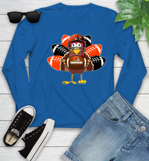 Cleveland Browns Turkey Thanksgiving Day Youth Long Sleeve - Image 10