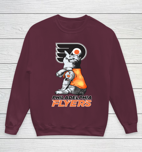 NHL My Cat Loves Philadelphia Flyers Hockey Youth Sweatshirt 4