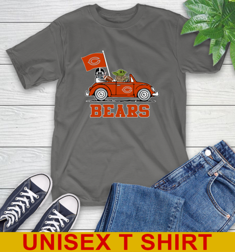 NFL Football Chicago Bears Darth Vader Baby Yoda Driving Star Wars Shirt T-Shirt 8