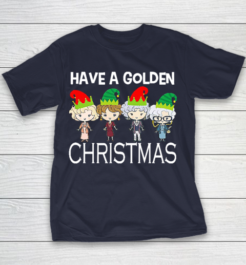 Golden Girls Lovers Gift T shirt Have A Golden Christmas Vintage Youth T-Shirt 2