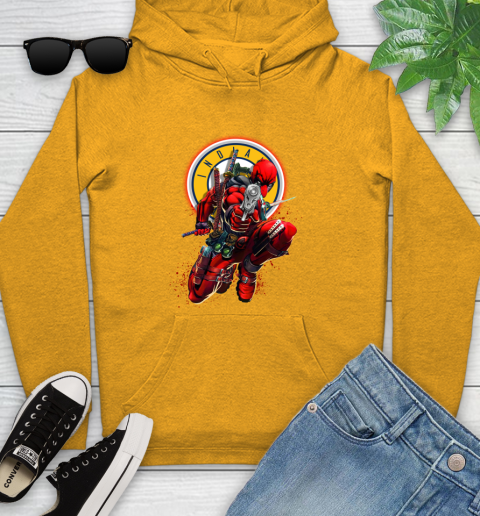 NBA Deadpool Marvel Comics Sports Basketball Indiana Pacers Youth Hoodie 3