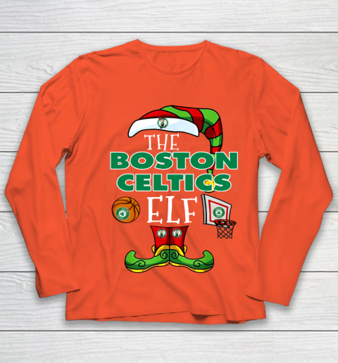 Boston Celtics Christmas ELF Funny NBA Youth Long Sleeve 3