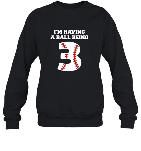 Kids 3 Year Old Baseball Birthday Shirt 3rd Birthday Shirt Boys Sweatshirt