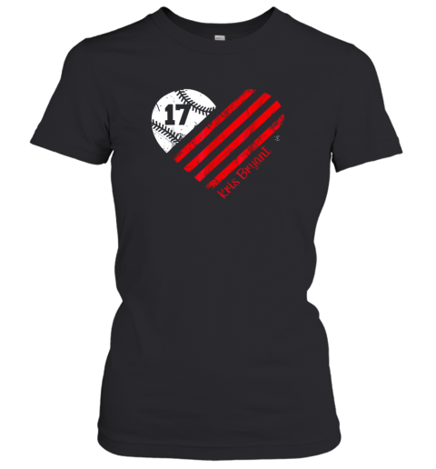 Kris Bryant Baseball Flag Heart Shirt  Apparel Women's T-Shirt