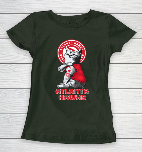 NBA Basketball My Cat Loves Atlanta Hawks Women's T-Shirt 4