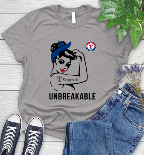 MLB Texas Rangers Girl Unbreakable Baseball Sports Women s T Shirt
