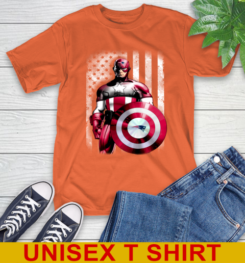 New England Patriots NFL Football Captain America Marvel Avengers American Flag Shirt T-Shirt 4